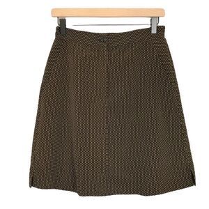 Vintage Women’s Black & Tan Geometric Skort Size 6 8 Pockets